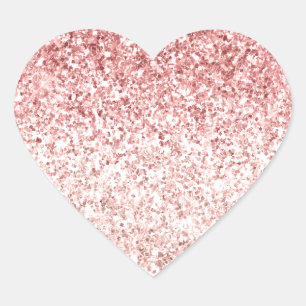 Pink Sparkle Girly Glitzy Glam Glitter Heart Sticker