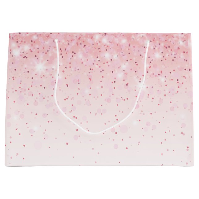 Pink Sparkle Glitter Blush Large Gift Bag (Front)