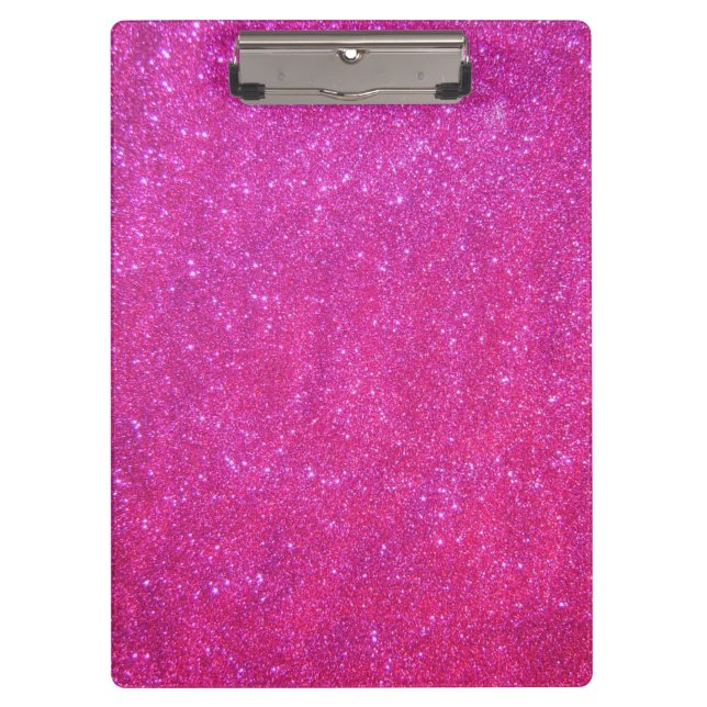 Pink Sparkle Glitter Girly Girl Stuff Clipboard 1 (Front)