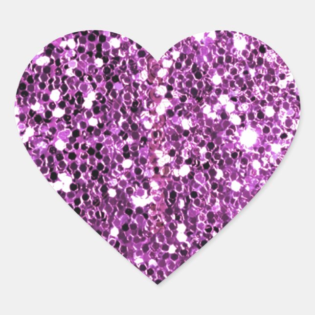 Pink Sparkle Glitter Look Heart Sticker (Front)