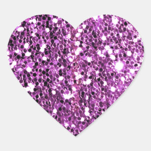 Pink Sparkle Glitter Look Heart Sticker
