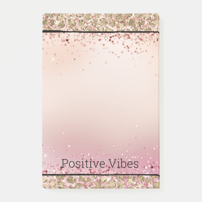 Pink Sparkle Gold Leopard Print      Post-it Notes (Front)