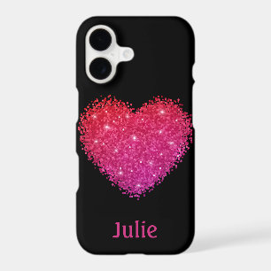 Pink Sparkle Heart Personalised