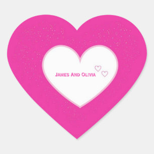 Pink Sparkle Heart Sticker. Sticker