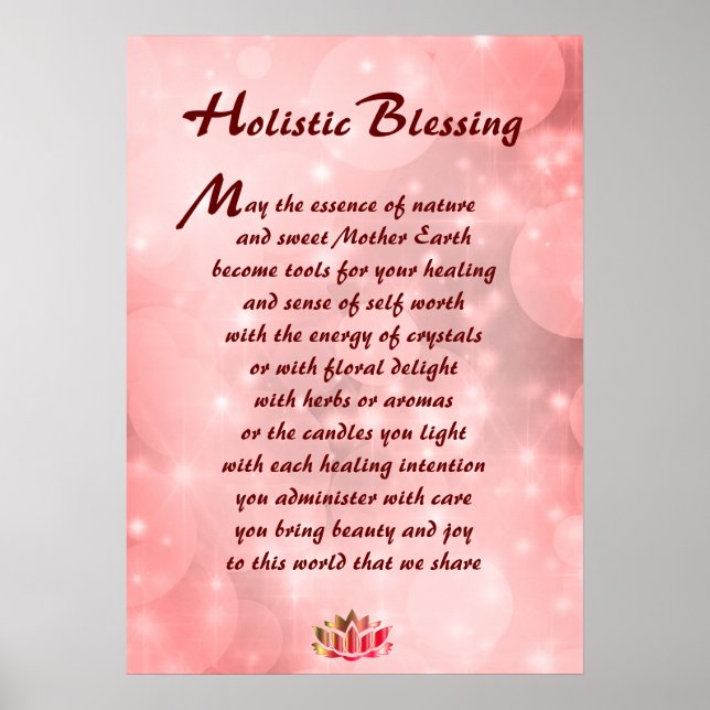 Pink Sparkle Holistic Blessing Poster (Front)