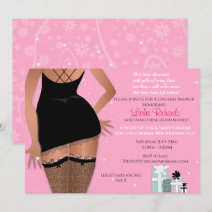 Pink Sparkle Lingerie Bridal Shower Invitation