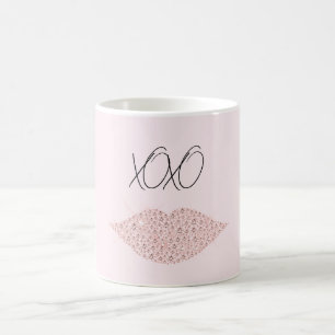 Pink Sparkle Lips XOXO Coffee Mug