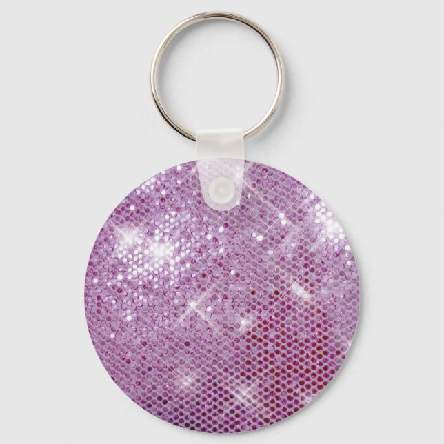Pink Sparkle-Look Key Ring (Front)