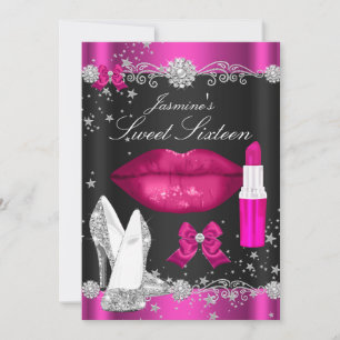 Pink Sparkle Night Sweet 16 Invitations