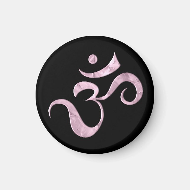 Pink Sparkle Om  Magnet (Front)