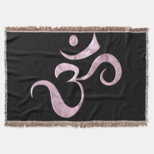 Pink Sparkle Om Throw Blanket