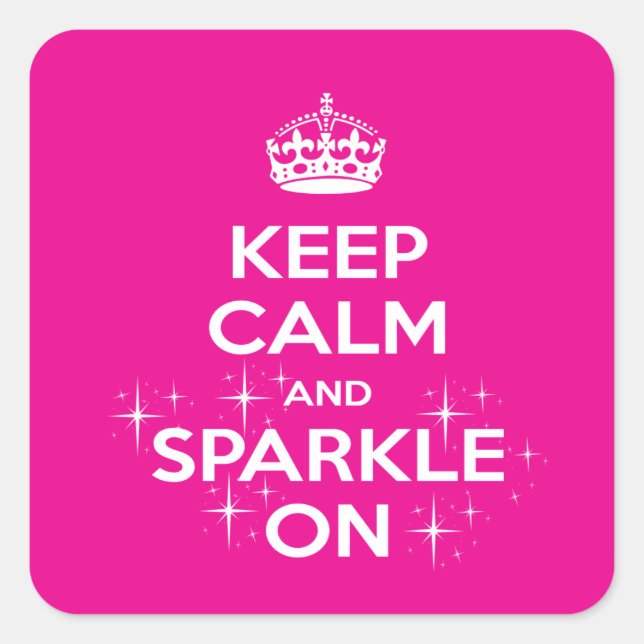 Pink Sparkle On Princess/Queen Square Sticker (Front)
