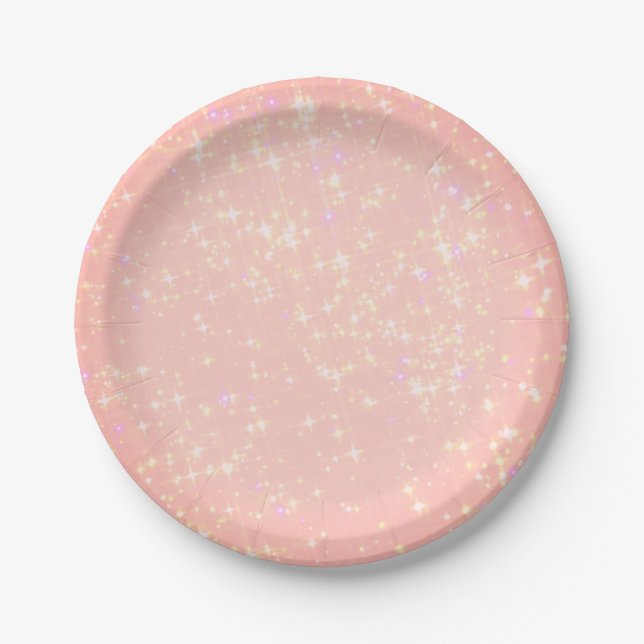 Pink sparkle paper plate (Front)