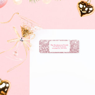 Pink Sparkle Personalised Return Address Label