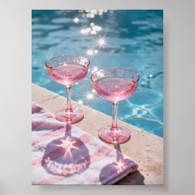 Pink Sparkle Poolside Print  (Front)