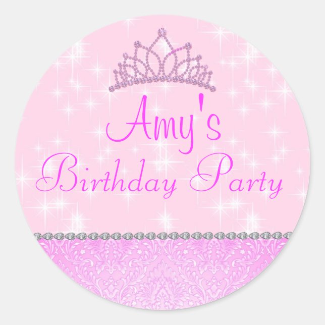 Pink Sparkle Princess Sticker (Front)