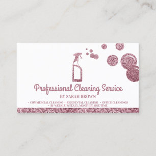 Pink Sparkle Professional Cleaning Service Business Card