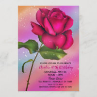 Pink Sparkle Rose Rainbow Pastel Birthday Party
