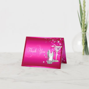 Pink Sparkle Thank You Card