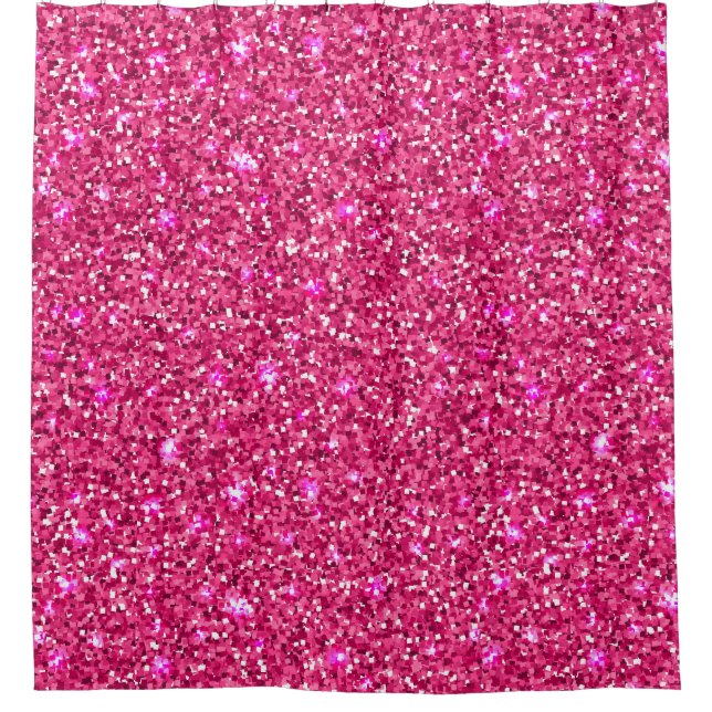 Pink Sparkled Look Shower Curtain (Front)