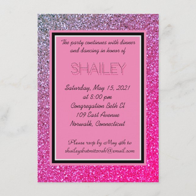Pink Sparkles Enclosure Card (Front)