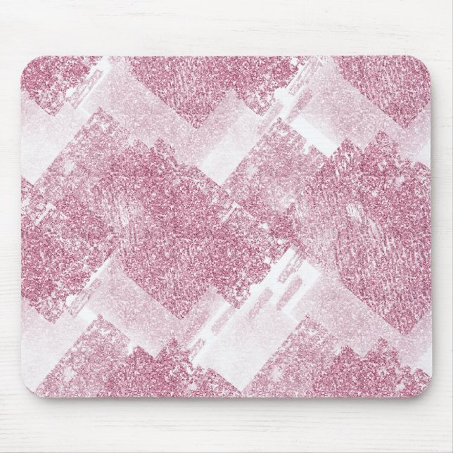 Pink sparkles on white. mouse mat (Front)