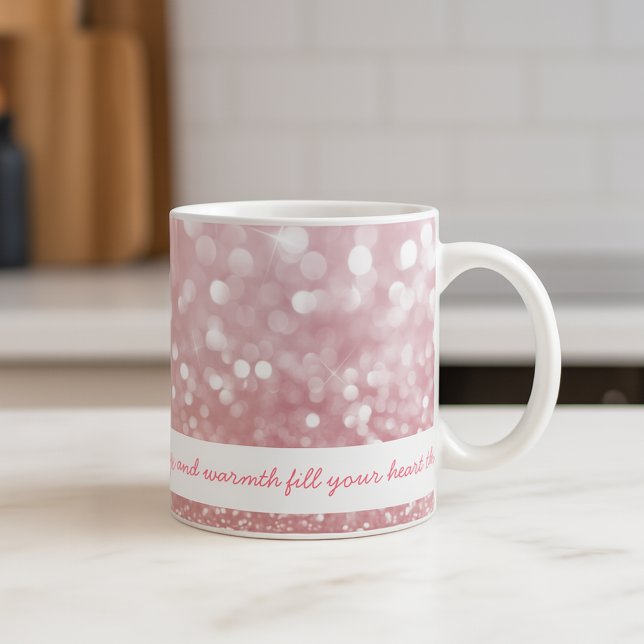 Pink Sparkling Bokeh Warmth Motif Coffee Mug (Pink Sparkling Bokeh Warmth Motif Coffee Mug)