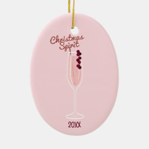 Pink Sparkling Christmas Ceramic Tree Decoration
