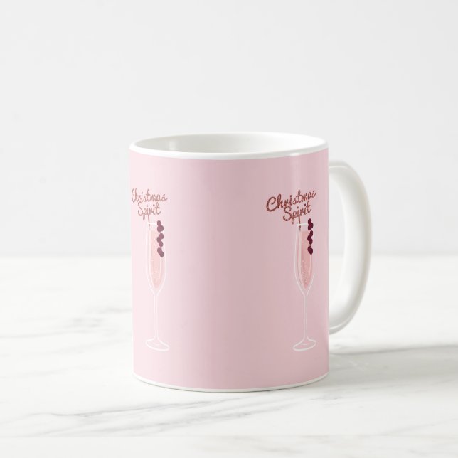 Pink Sparkling Christmas Coffee Mug (Front Right)