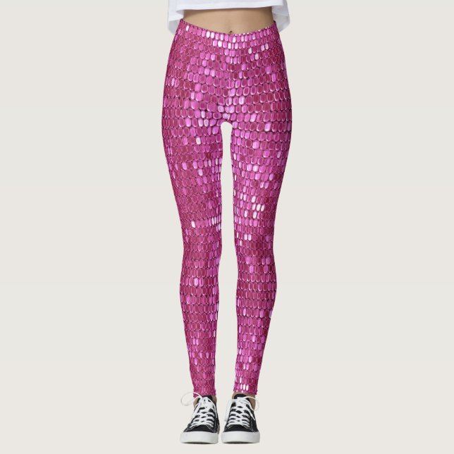 Pink Sparkling Fancy leggings (Front)