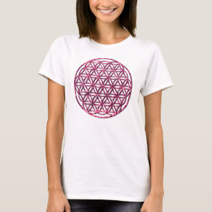 Pink Sparkling Flower of Life T-Shirt