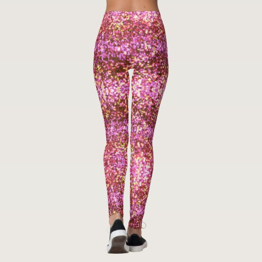 Pink sparkling glitter leggings | Zazzle.co.uk