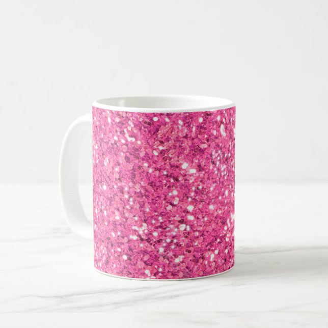 Pink sparkling glitter pattern            coffee mug (Front Left)