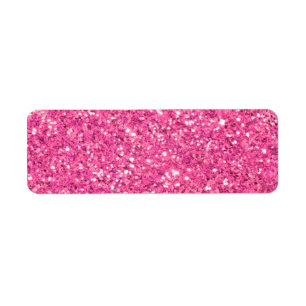 Pink sparkling glitter pattern          label