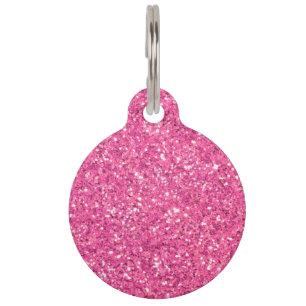 Pink sparkling glitter pattern            pet tag