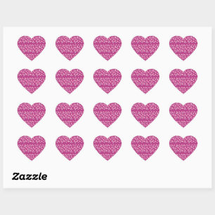 Pink Sparkling Hearts Sticker