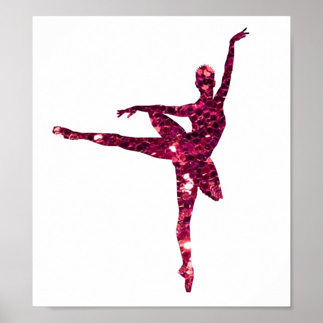 Pink Sparkly Ballerina Poster (Front)