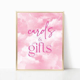 Pink Sparkly Clouds Cards & Gifts Sign