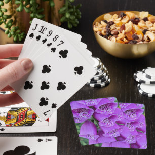 Pink Speckled Foxglove Floral Playing Cards