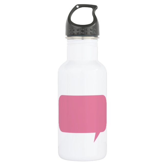 Pink speech bubble custom saying personalised 532 ml water bottle (Front)