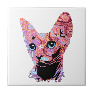 Pink Sphynx Cat 683 Tile
