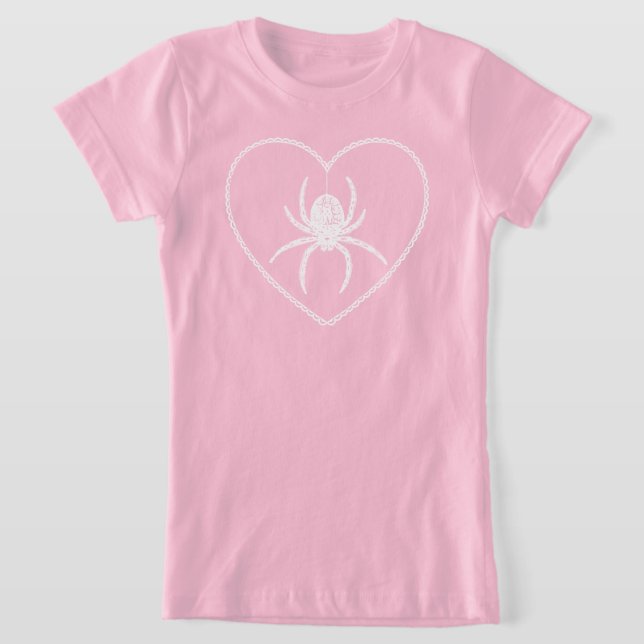 Pink Spider Heart T-Shirt (Laydown)