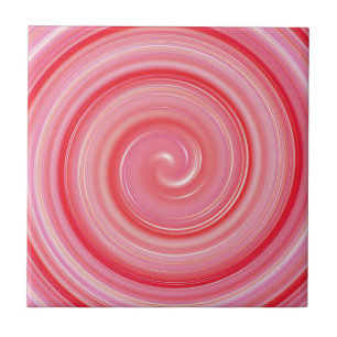 Pink Spiral Abstract Pattern Tile