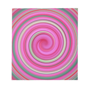 Pink spiral pattern notepad