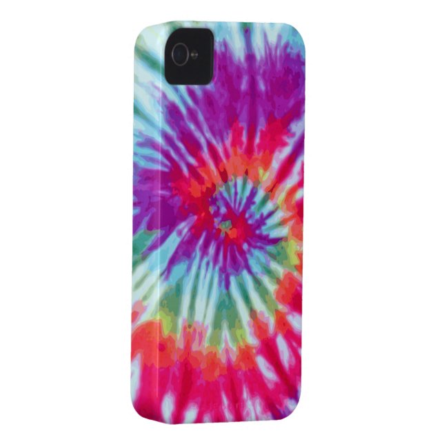 Pink Spiral Tie-Dye Case-Mate iPhone 4 Case (Back/Right)