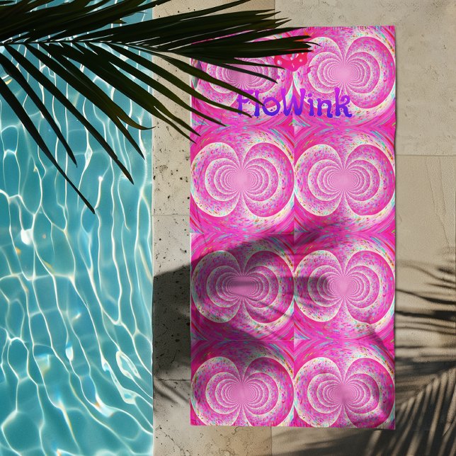 Pink Spiral Trippy Beach Towel (Creator Uploaded)