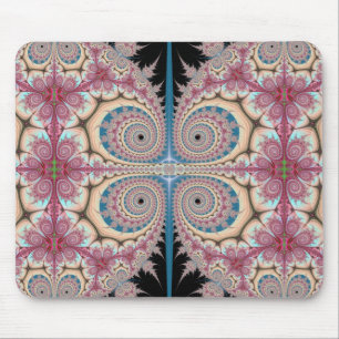 Pink spirals mouse mat