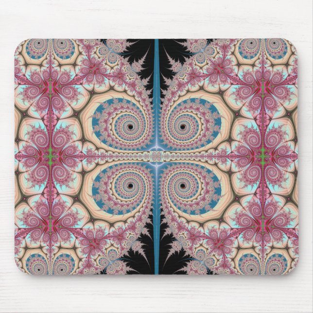 Pink spirals mouse mat (Front)