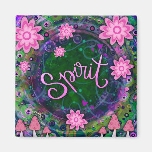 Pink Spirit Fun Floral Modern Inspirivity Magnet