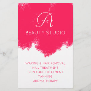 Pink splash beauty salon flyer